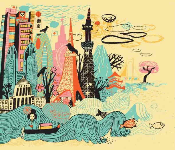 Vector illustration of Tokyo a Japan