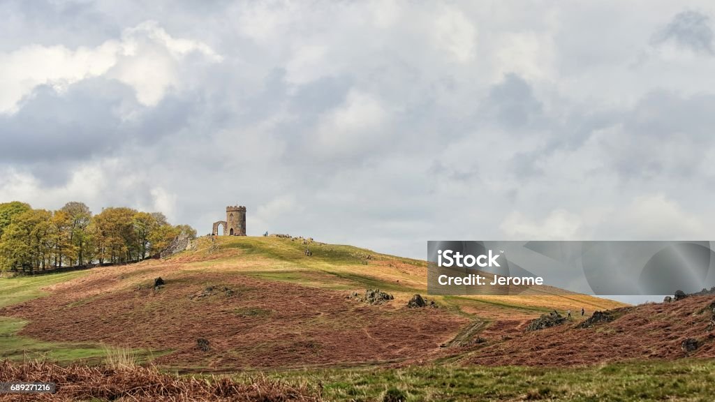 St Johns tower Bradgate park Leicester View across the hill at Bradgate park Leicester Public Park Stock Photo