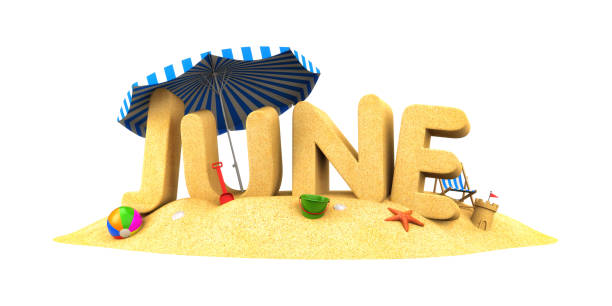 istock JUNE - word of sand. 3d illustration 689274344