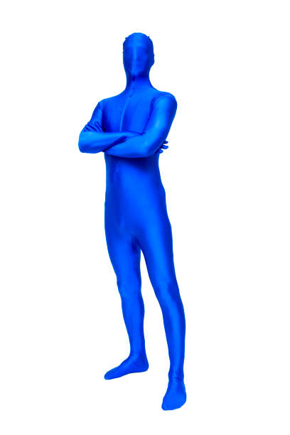 istock Mysterious blue man in blue suit holding crossed arms 689277558