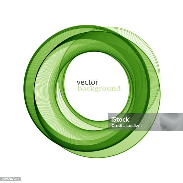 Abstract Transparent Green Swirl Circle Stock Illustration - Download Image Now - Twirling Baton, Concentric, Ring - Jewelry