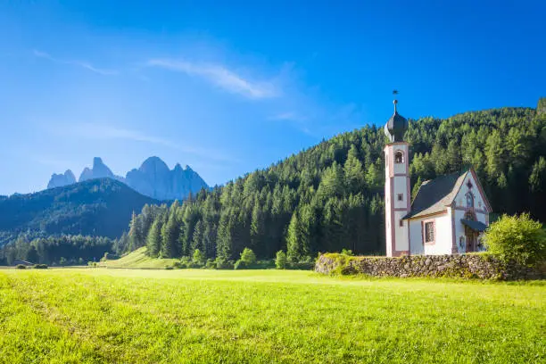 St Johann Church, Santa Maddalena, Val Di Funes, Dolomites, Italy