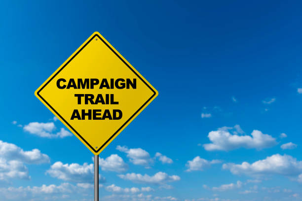 istock CAMPAIGN TRAIL AHEAD - Road Warning Sign 689293816