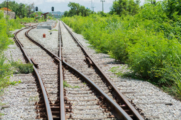 istock Railway track, railroad junction traffic 689298072