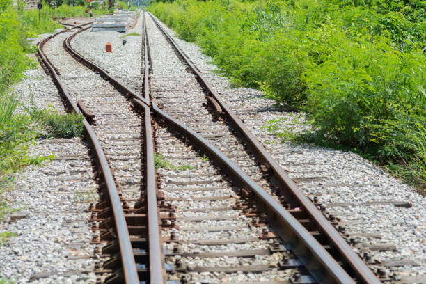 istock Railway track, railroad junction traffic 689298084