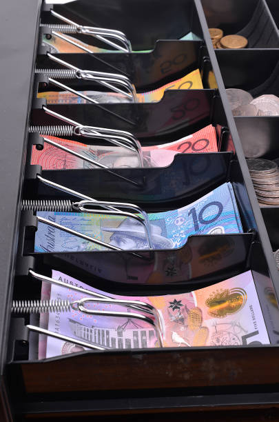 istock Australian currency in a cash register 689298556