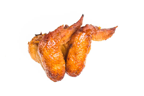 istock Grilled chicken wings on a white background 689303738