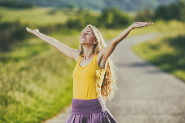 istock Woman enjoys in the nature 689316876
