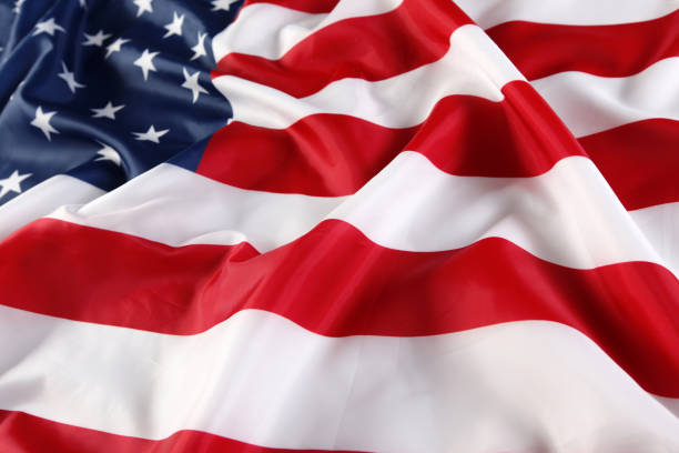 istock Close up of American flag 689323636