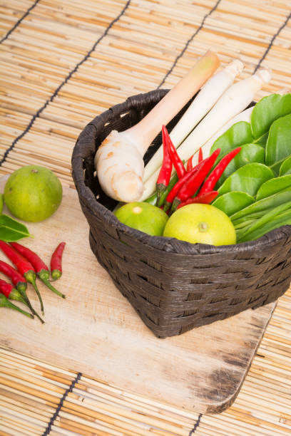 istock Thai Tom Yam soup herbs and spices, lemongrass 689327036