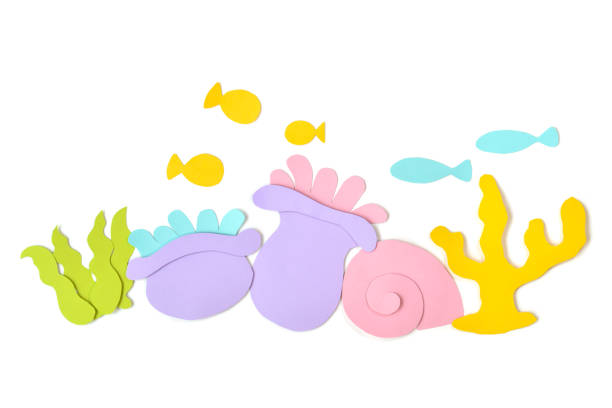 istock Coral reef paper cut on white background 689330174