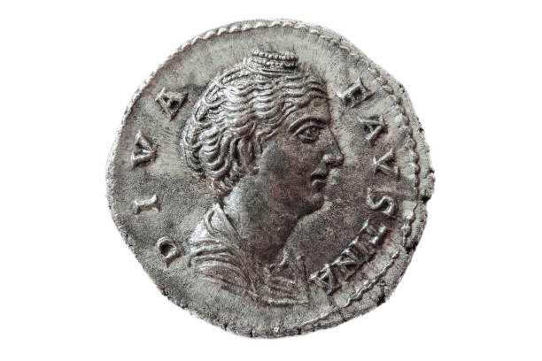 istock Diva faustina, Roman coin 689335052