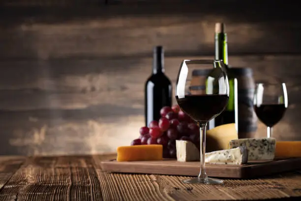 Photo of Red wine and cheese