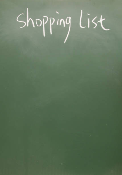 istock shopping list  title handwritten with chalk on blackboard 689343768