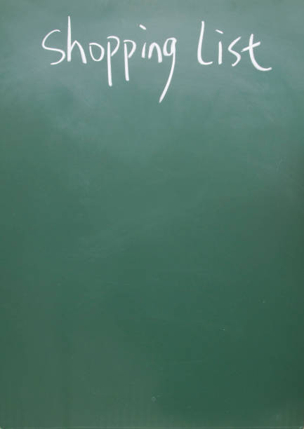 istock shopping list  title handwritten with chalk on blackboard 689343816