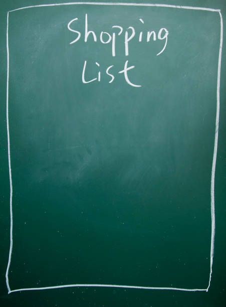 istock shopping list  title handwritten with chalk on blackboard 689343934