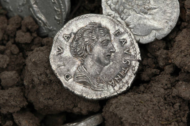 istock Diva faustina, Roman coin 689344134