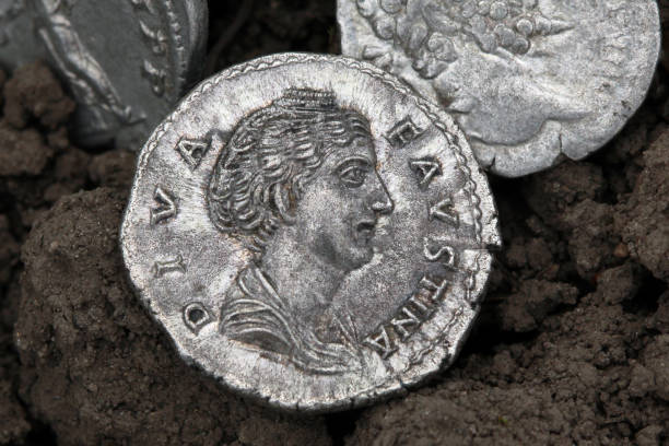 istock Diva faustina, Roman coin 689344278