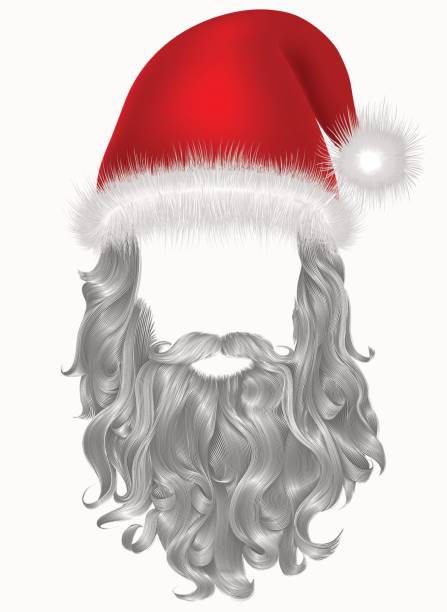 istock red hat santa claus with beard .christmas holiday mask attire . 689346580