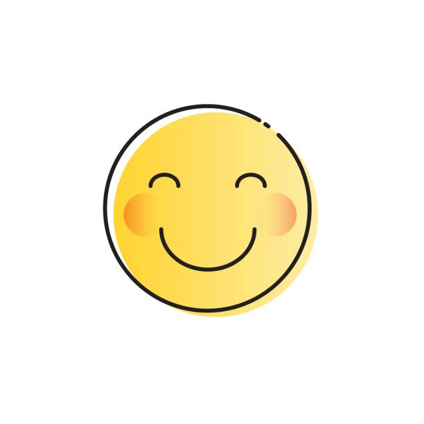 istock Yellow Smiling Cartoon Face Shy Positive People Emotion Icon 689353612