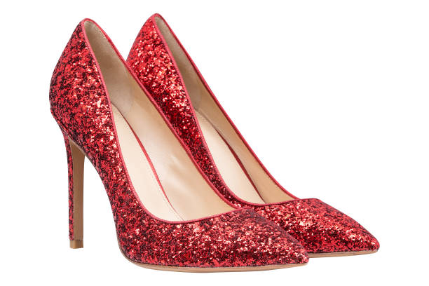 dedikation Rouse kultur Women Red Shoes With Glitter Stock Photo - Download Image Now - Glittering,  Dress, Shoe - iStock