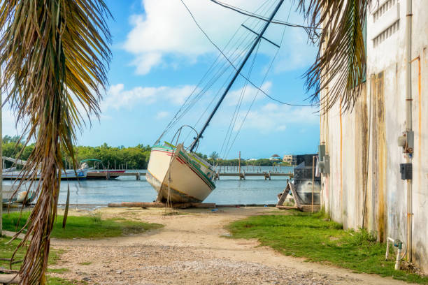 istock View at the old sail boat in Caye Caulker Belize 689355930