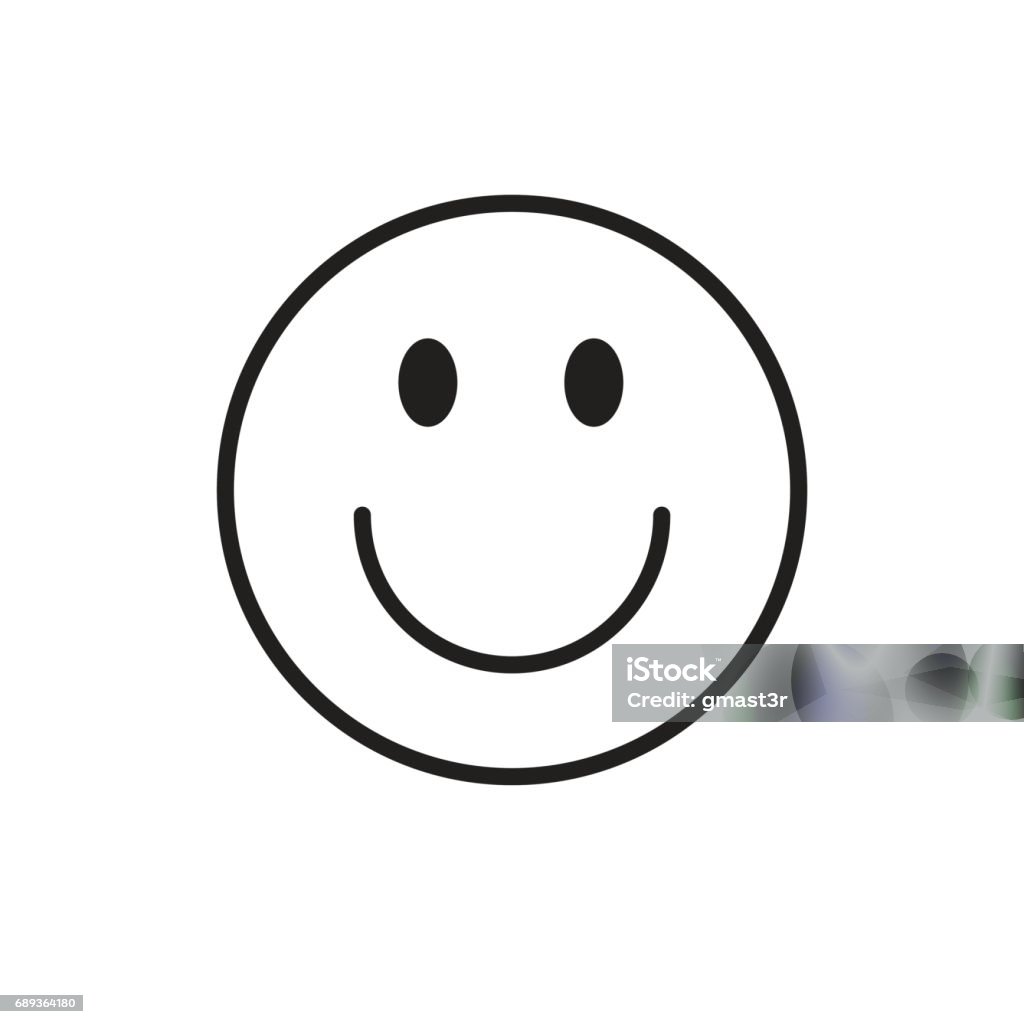 Icône de l’émotion souriant Cartoon visage des personnes séropositives - clipart vectoriel de Smiley anthropomorphique libre de droits