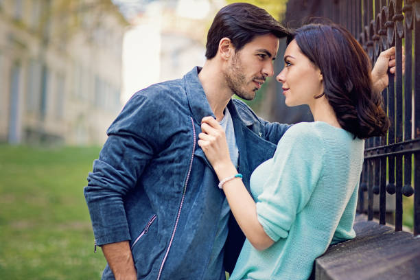 istock Happy, young couple is showing their love 689369368