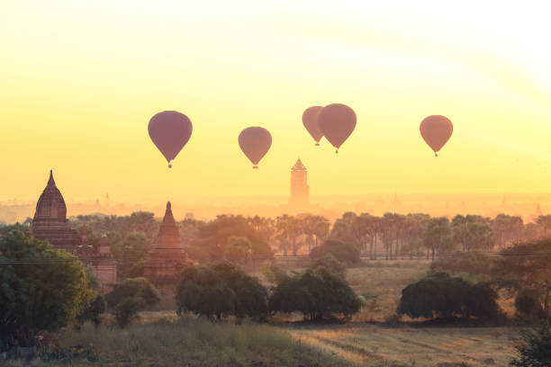 istock Silhouette of hot air balloon over Bagan, Myanmar 689372062