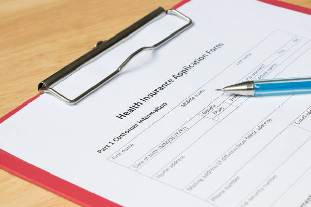 istock Health insurance application form wait for filling 689390144
