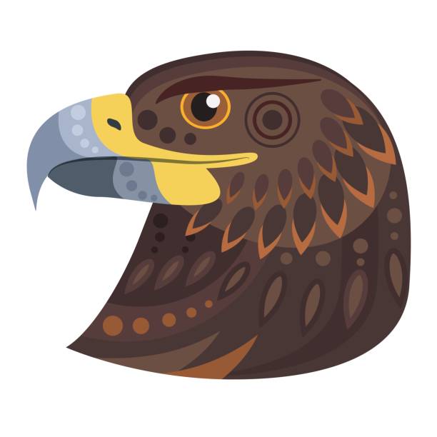 dunkle adler kopf symbol. vector dekorative emblem. - white tailed eagle sea eagle eagle sea stock-grafiken, -clipart, -cartoons und -symbole