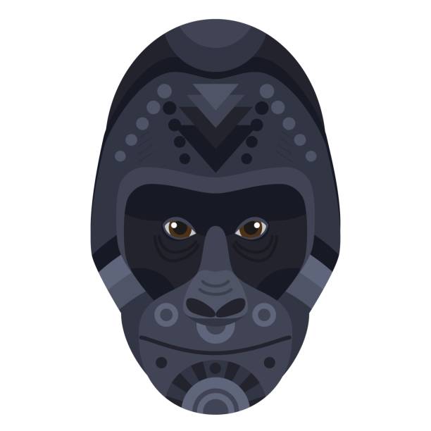 Gorilla Head icon. Vector decorative Emblem. Gorilla Head icon. Vector decorative Emblem isolated. huge silverback gorilla stock illustrations