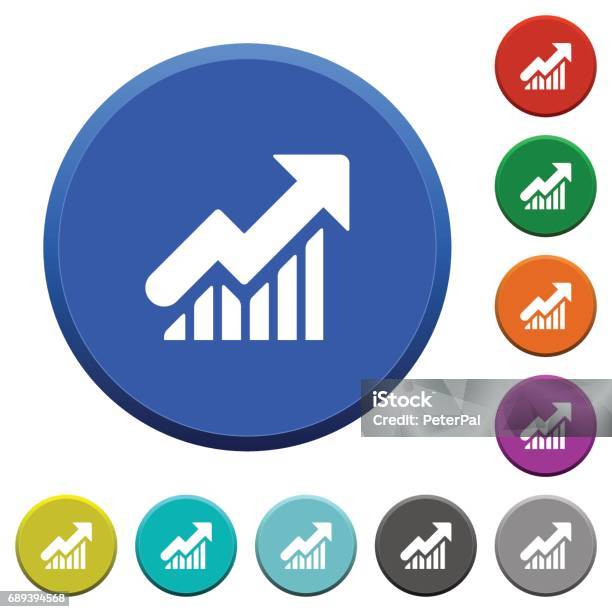 Update Graph Buttons Rising Graph Beveled Buttons Stock Illustration - Download Image Now ...
