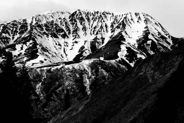 Black and white ridge line in Alaska
