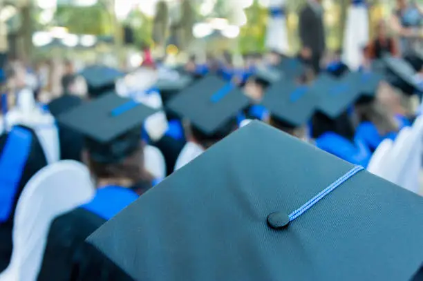 Proud students attend their graduation