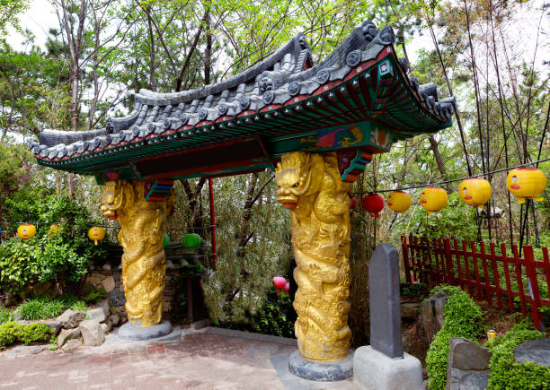 wooden stair through azalea garden