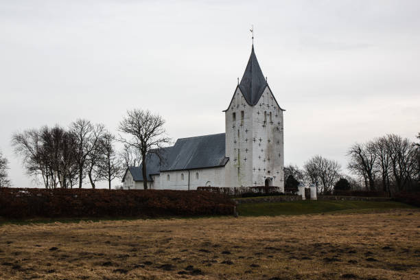 istock Vester Vedsted Kirke, Wadden sea, Denmark 689407366