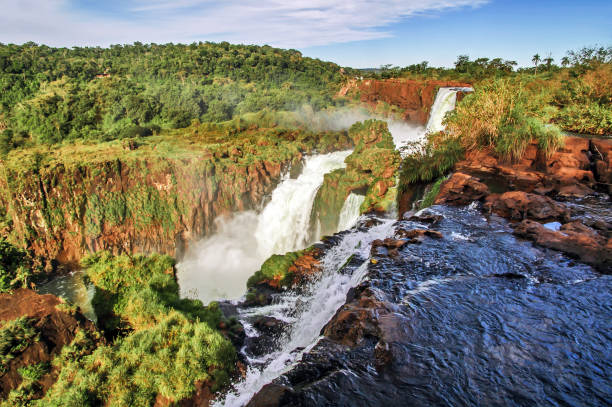 istock Iguazu falls and river above 689422174
