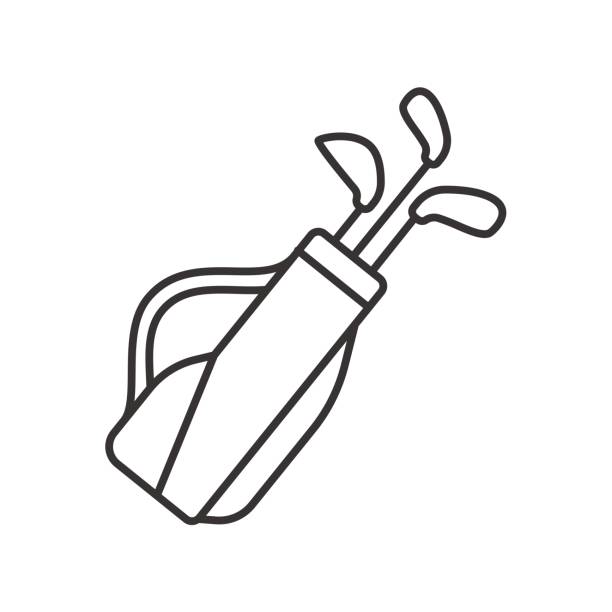 ikona torby golfowej - golf bag stock illustrations