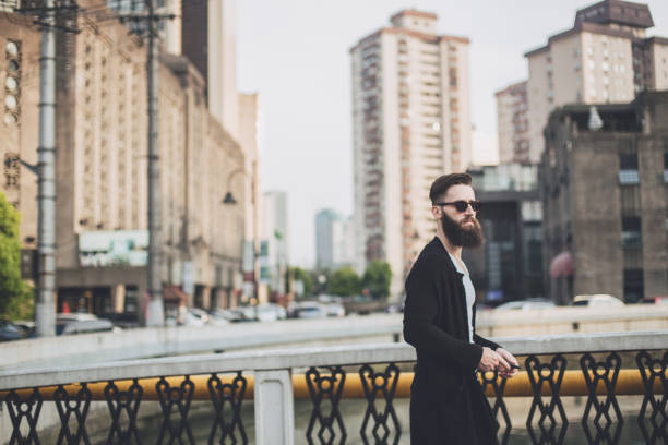 istock Bearded guy in the city 689428336