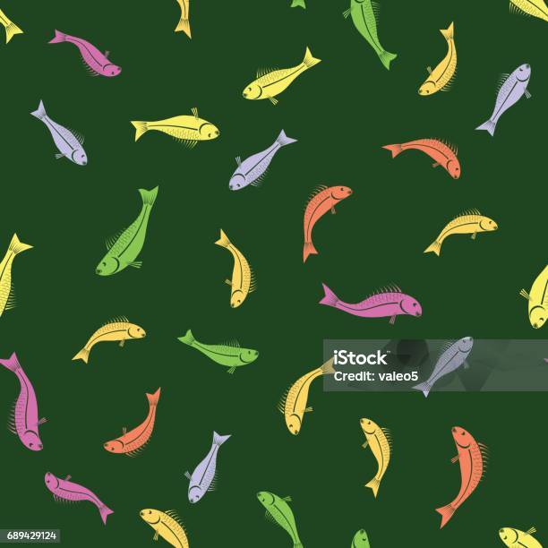 Fish Pattern Colored Colored Fish Seamless Pattern Stock Illustration - Download Image Now ...