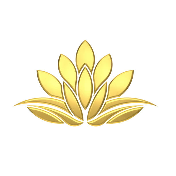 istock Luxury Golden Lotus Flower. 3D Rendering Illustration 689431588