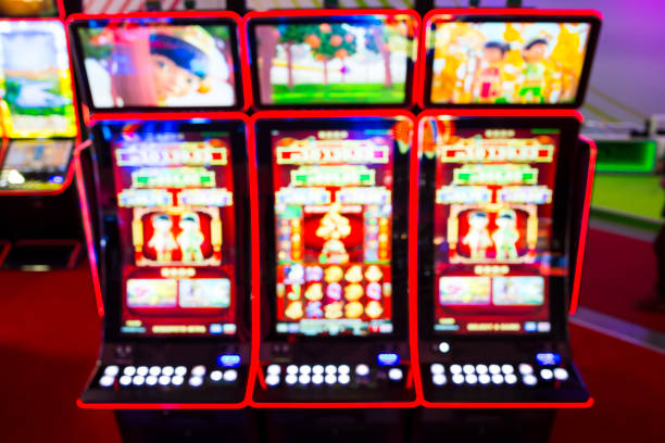 istock Blurred Slot machines in a casino 689443472