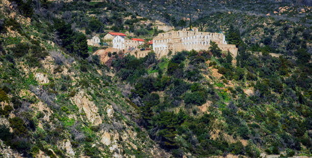 New Thebais medieval monastery ruins in Holy Mount Athos