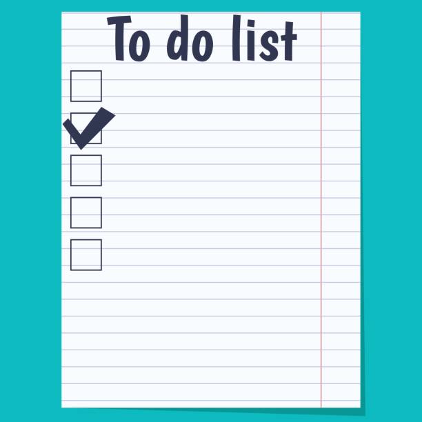 istock To do list, white paper in line on a blue background 689468660