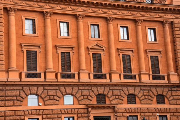 istock Orange building facade near the Colosseum (Colosseo) 689469208