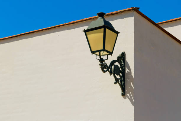 istock old fashioned outdoor lamp on white wall 689475566