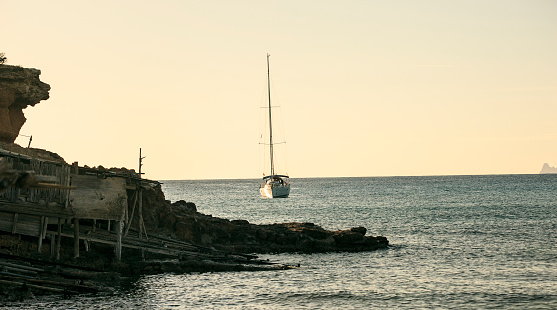 Sunset in Formentera. Sona Cove