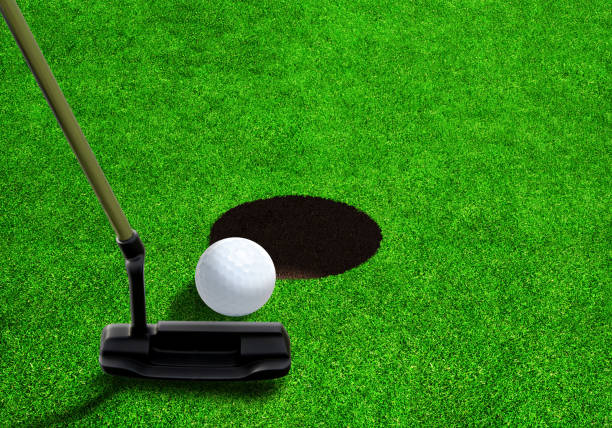 istock Putting Golf Ball Close to Hole With Copy Space 689494204