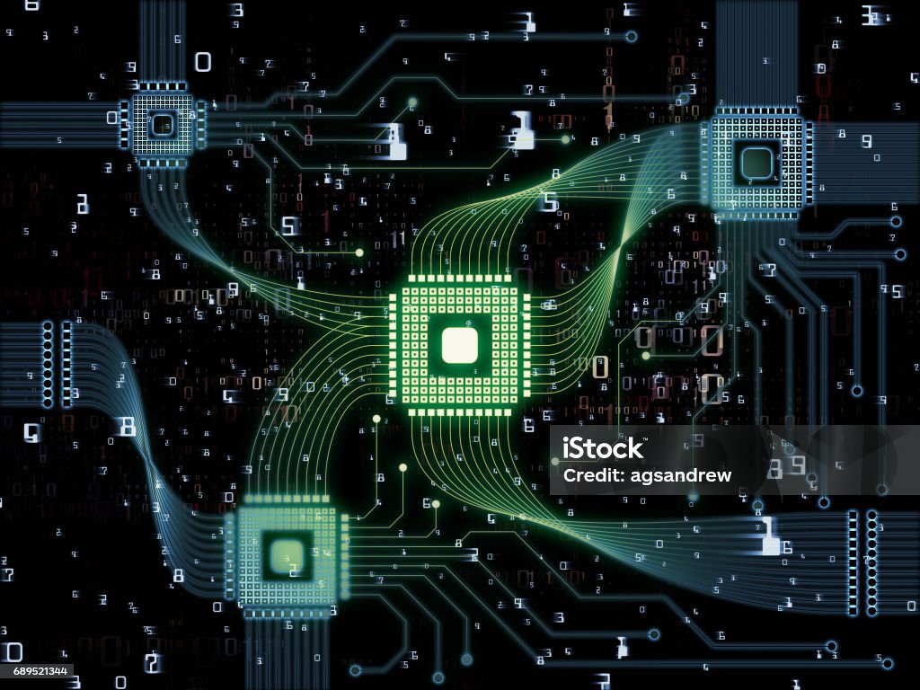 Computer Realms Working Cpu Realm Stock Illustration - Download Image Now - CPU ...